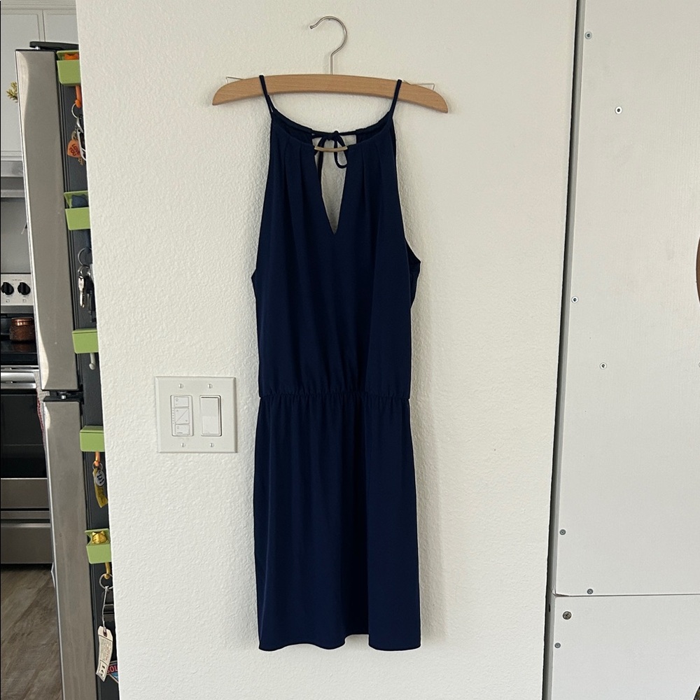 White House Black Market Navy Keyhole Mini Dress